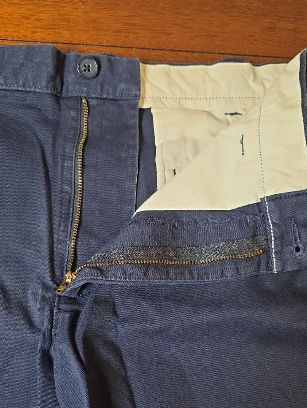 J. Crew Navy Flat-Front Cotton Shorts Size 35